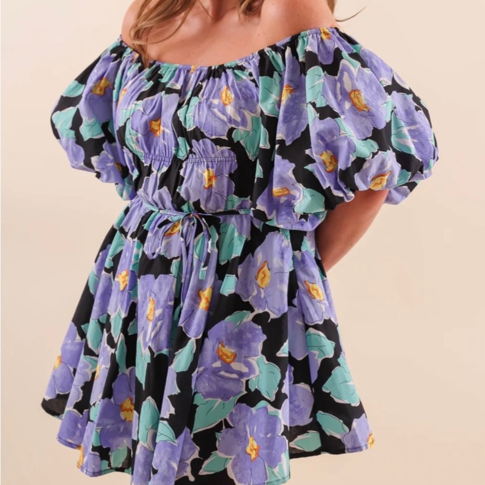 mini dress with flutter sleeves